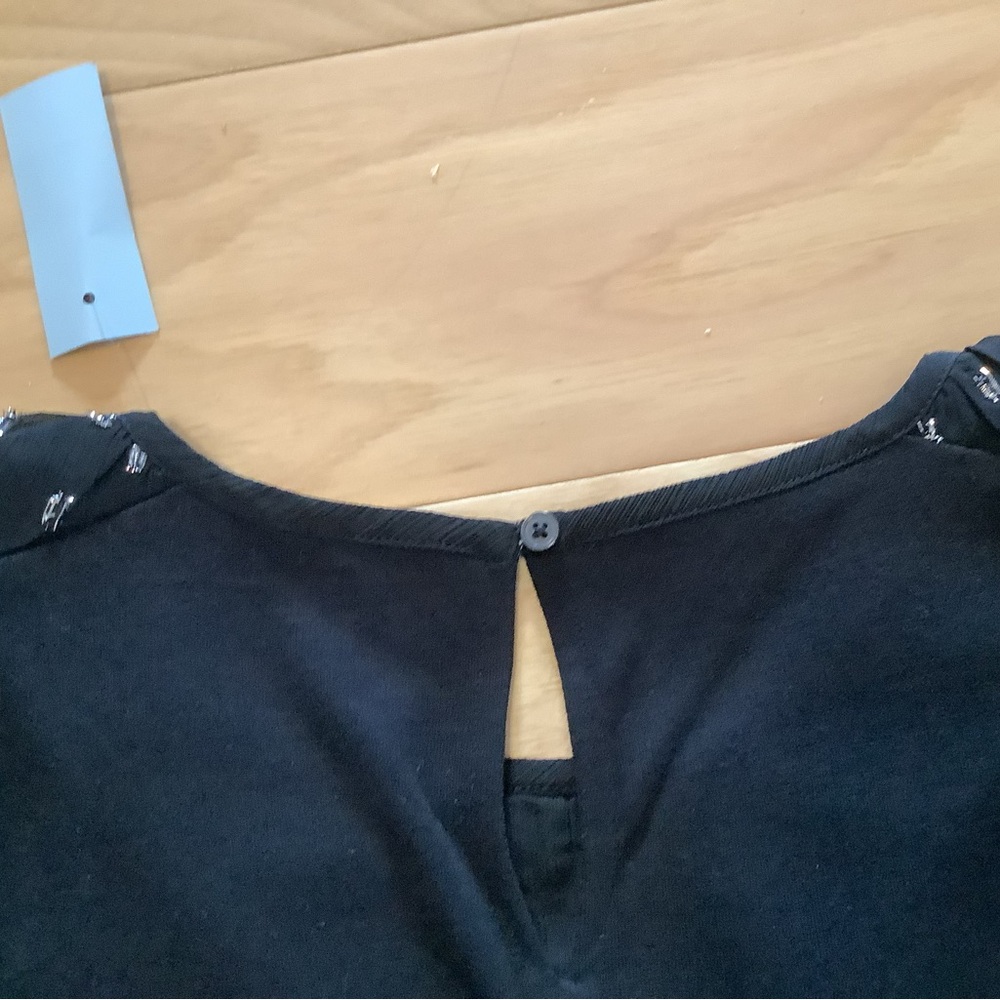 LOFT Black Blouse with Silver Embellishments - Picture 5 of 7